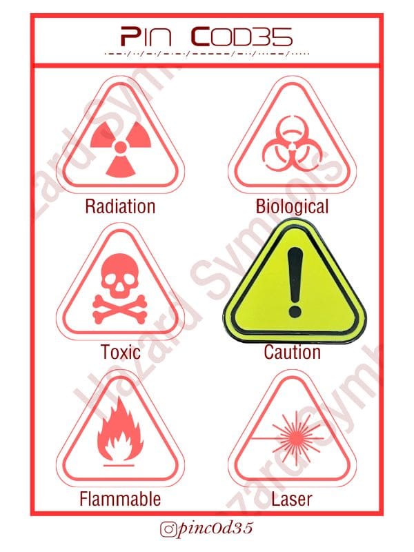 Enamel Pin - Caution Symbol