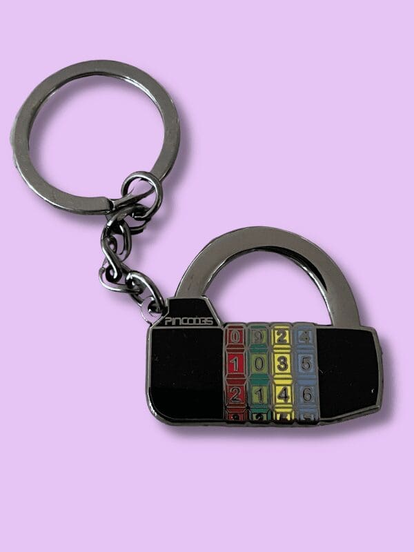 Enamel Keyring - Coloured Number Padlock