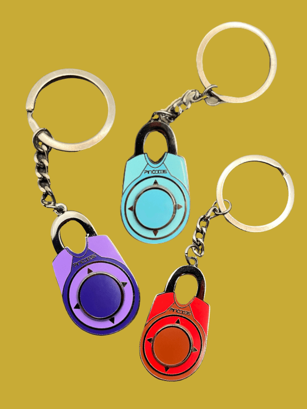 Enamel Keyring - Directional Padlock 