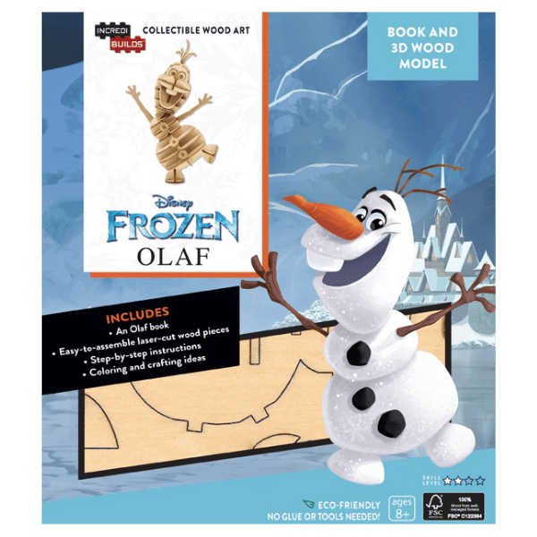 Incredibuilds Disney Frozen Olaf 3D Wood Model and Book