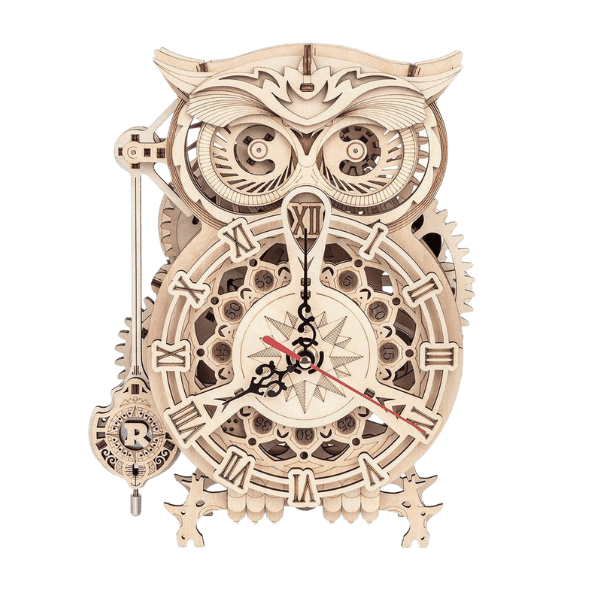 ROKR Owl Clock Mechanical Gears 3D Wooden Puzzle LK503