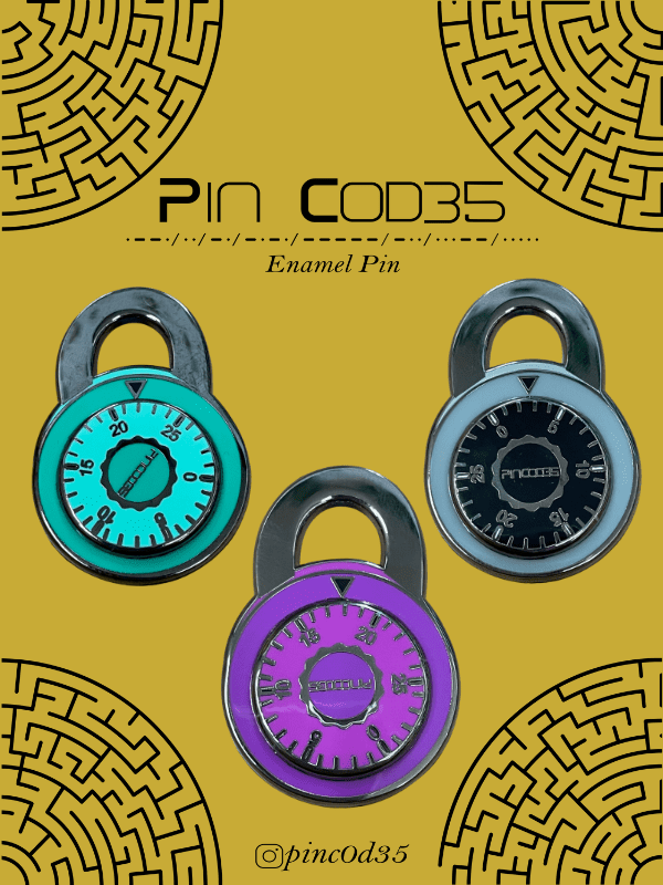 Enamel Pin - Spinning Safe Dial Padlock