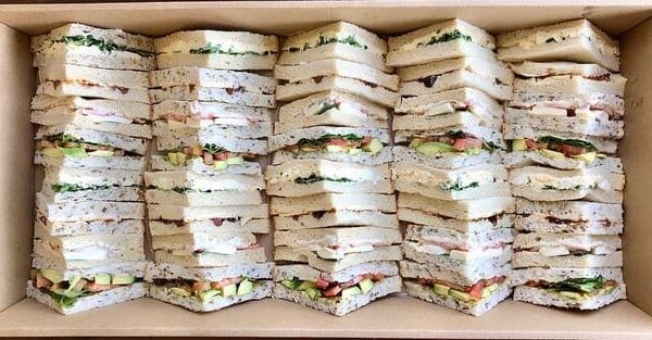 Sandwiches in a party Box