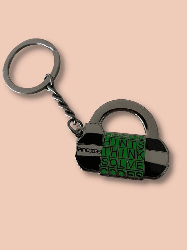 Enamel Keyring - Five Letter Word Padlock