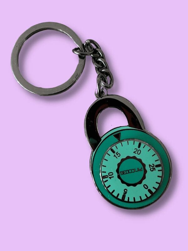 Enamel Keyring - Spinning Safe Dial Padlock